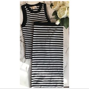 Michael Kors Striped Rib Tank and Skirt Set